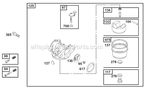 Page D Diagram and Parts List for 12C800SERIES  Briggs and Stratton Engine